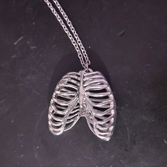 Silver Rib Cage Necklace - Picture 3 of 4